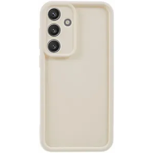 Coque arrière en silicone Phonesta Grooved pour Samsung Galaxy S25 Plus - Beige