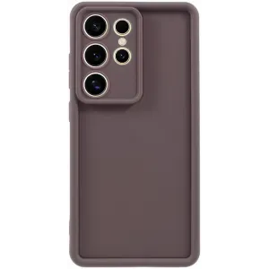 Coque arrière en silicone Phonesta Grooved pour Samsung Galaxy S25 Ultra - Marron