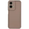 Coque arrière en silicone Phonesta Grooved pour Motorola Moto G35 - Marron