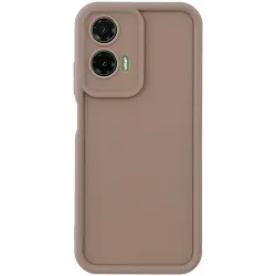 Coque arrière en silicone Phonesta Grooved pour Motorola Moto G35 - Marron