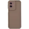 Coque arrière en silicone Phonesta Grooved pour Motorola Moto G55 - Marron