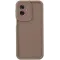 Coque arrière en silicone Phonesta Grooved pour Motorola Moto G55 - Marron