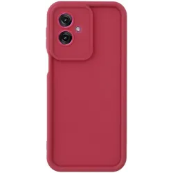 Coque arrière en silicone Phonesta Grooved pour Motorola Moto G55 - Rouge