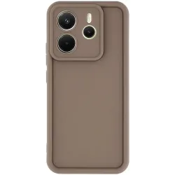 Coque arrière en silicone Phonesta Grooved pour Xiaomi Redmi Note 14 4G - Marron