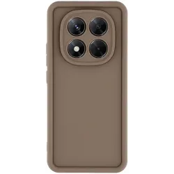 Coque arrière en silicone Phonesta Grooved pour Xiaomi Redmi Note 14 Pro 5G / Xiaomi Poco X7 - Marron