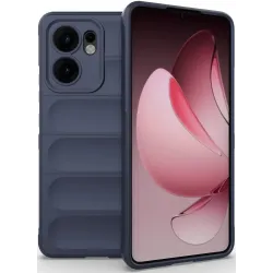 Coque arrière en silicone Phonesta GripShell pour Oppo Reno13 F 4G/5G / Reno13 FS 5G - Bleu foncé