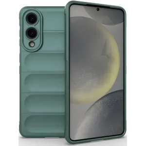 Coque arrière en silicone Phonesta GripShell pour Samsung Galaxy S25 Edge - Vert foncé