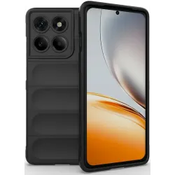 Coque arrière en silicone Phonesta GripShell pour Motorola Edge 60 Pro - Noir