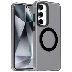 Coque arrière Phonesta HardFrost avec MagSafe pour Samsung Galaxy S25 Plus/S24 Plus - Noir mat