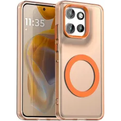 Coque arrière Phonesta HardFrost avec MagSafe pour Motorola Edge 60 Neo/Edge 50 Neo / ThinkPhone 25 - Orange mat