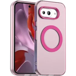 Coque arrière Phonesta HardFrost avec MagSafe pour Google Pixel 9a - Rose mat
