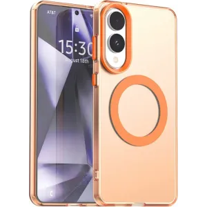 Coque arrière Phonesta HardFrost avec MagSafe pour Samsung Galaxy S25 Edge - Orange mat