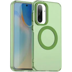 Coque arrière Phonesta HardFrost avec MagSafe pour Samsung Galaxy A36/A56 - Vert mat