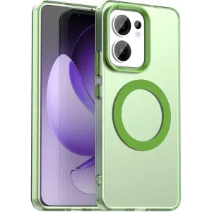 Coque arrière Phonesta HardFrost avec MagSafe pour Oppo Reno13 F 4G/5G / Reno13 FS 5G - Vert mat