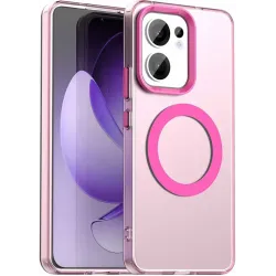 Coque arrière Phonesta HardFrost avec MagSafe pour Oppo Reno13 F 4G/5G / Reno13 FS 5G - Rose mat