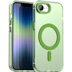 Coque arrière Phonesta HardFrost avec MagSafe pour Apple iPhone 17e/16e - Vert mat