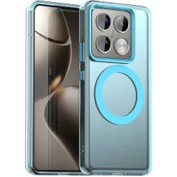 Coque arrière Phonesta HardFrost avec MagSafe pour Xiaomi 14T Pro - Bleu mat