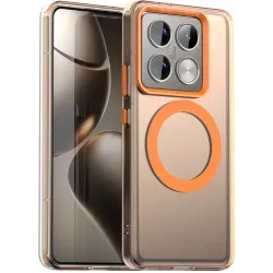 Coque arrière Phonesta HardFrost avec MagSafe pour Xiaomi 14T Pro - Orange mat