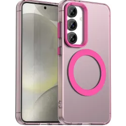 Coque arrière Phonesta HardFrost avec MagSafe pour Samsung Galaxy S25/S24 - Rose mat