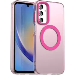 Coque arrière Phonesta HardFrost avec MagSafe pour Samsung Galaxy A15 4G/5G - Rose mat