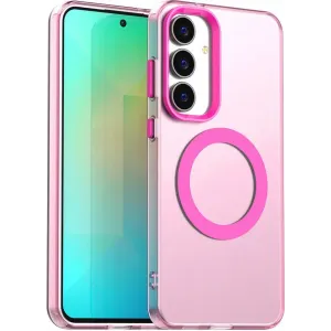 Coque arrière Phonesta HardFrost avec MagSafe pour Samsung Galaxy S25 FE - Rose mat