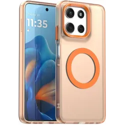 Coque arrière Phonesta HardFrost avec MagSafe pour Motorola Moto G56 - Orange mat