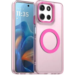 Coque arrière Phonesta HardFrost avec MagSafe pour Motorola Moto G56 - Rose mat