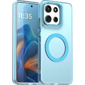 Coque arrière Phonesta HardFrost avec MagSafe pour Motorola Moto G86 - Bleu mat