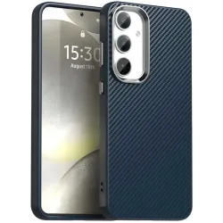 Coque arrière Phonesta IMD Carbon Fiber pour Samsung Galaxy S23 FE - Bleu foncé