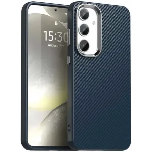 Coque arrière Phonesta IMD Carbon Fiber pour Samsung Galaxy S23 FE - Bleu foncé