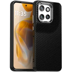 Coque arrière Phonesta IMD Carbon Fiber pour Motorola Edge 60 Neo/Edge 50 Neo / ThinkPhone 25 - Noir