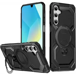 Coque arrière Phonesta IronLock anneau et MagSafe pour Samsung Galaxy A17/A16/A26 - Noir