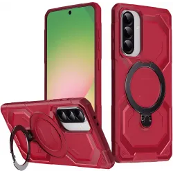 Coque arrière Phonesta IronLock anneau et MagSafe pour Samsung Galaxy A36/A56 - Rouge