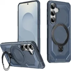 Coque arrière Phonesta IronLock anneau et MagSafe pour Samsung Galaxy S25 Plus/S24 Plus - Bleu