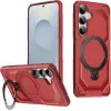 Coque arrière Phonesta IronLock anneau et MagSafe pour Samsung Galaxy S25 Plus/S24 Plus - Rouge