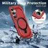 Coque arrière Phonesta IronLock anneau et MagSafe pour Samsung Galaxy S25 Plus/S24 Plus - Rouge 3