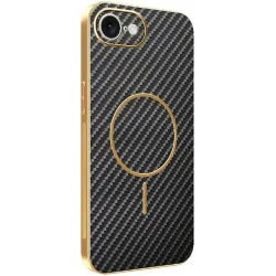 Coque arrière Phonesta Luxury Carbon Fiber avec MagSafe pour Apple iPhone 17e/16e - Noir
