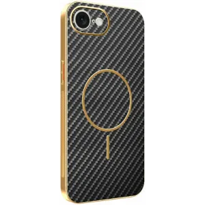 Coque arrière Phonesta Luxury Carbon Fiber avec MagSafe pour Apple iPhone 17e/16e - Noir