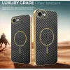 Coque arrière Phonesta Luxury Carbon Fiber avec MagSafe pour Apple iPhone 17e/16e - Noir 4