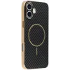 Coque arrière Phonesta Luxury Carbon Fiber avec MagSafe pour Apple iPhone 17 - Noir 0