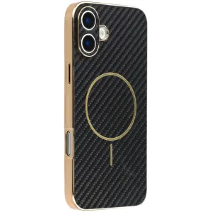 Coque arrière Phonesta Luxury Carbon Fiber avec MagSafe pour Apple iPhone 17 - Noir