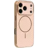 Coque arrière Phonesta Luxury Carbon Fiber avec MagSafe pour Apple iPhone 17 Pro - Rose 0