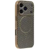 Coque arrière Phonesta Luxury Carbon Fiber avec MagSafe pour Apple iPhone 17 Pro Max - Marron 0