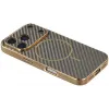 Coque arrière Phonesta Luxury Carbon Fiber avec MagSafe pour Apple iPhone 17 Pro Max - Marron 3