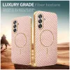 Coque arrière Phonesta Luxury Carbon Fiber avec MagSafe pour Samsung Galaxy A17/A26 - Rose 4