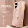 Coque arrière Phonesta Luxury Carbon Fiber avec MagSafe pour Samsung Galaxy S25 Edge - Rose 1