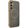 Coque arrière Phonesta Luxury Carbon Fiber avec MagSafe pour Samsung Galaxy S25 FE - Marron 0
