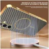 Coque arrière Phonesta Luxury Carbon Fiber avec MagSafe pour Samsung Galaxy S25 FE - Marron 4