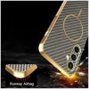 Coque arrière Phonesta Luxury Carbon Fiber avec MagSafe pour Samsung Galaxy S25 FE - Marron 6