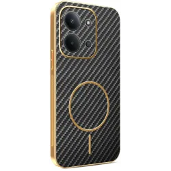 Coque arrière Phonesta Luxury Carbon Fiber avec MagSafe pour Xiaomi Redmi 15C / Xiaomi Poco C85 - Noir
